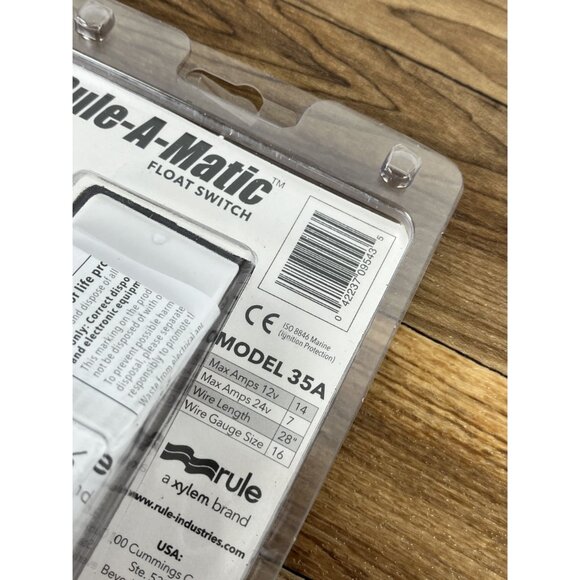 Rule-A-Matic 35A Float Switch Model Mercury Free 12-24-32 VDC Marine Boat Bilge - Picture 3 of 3